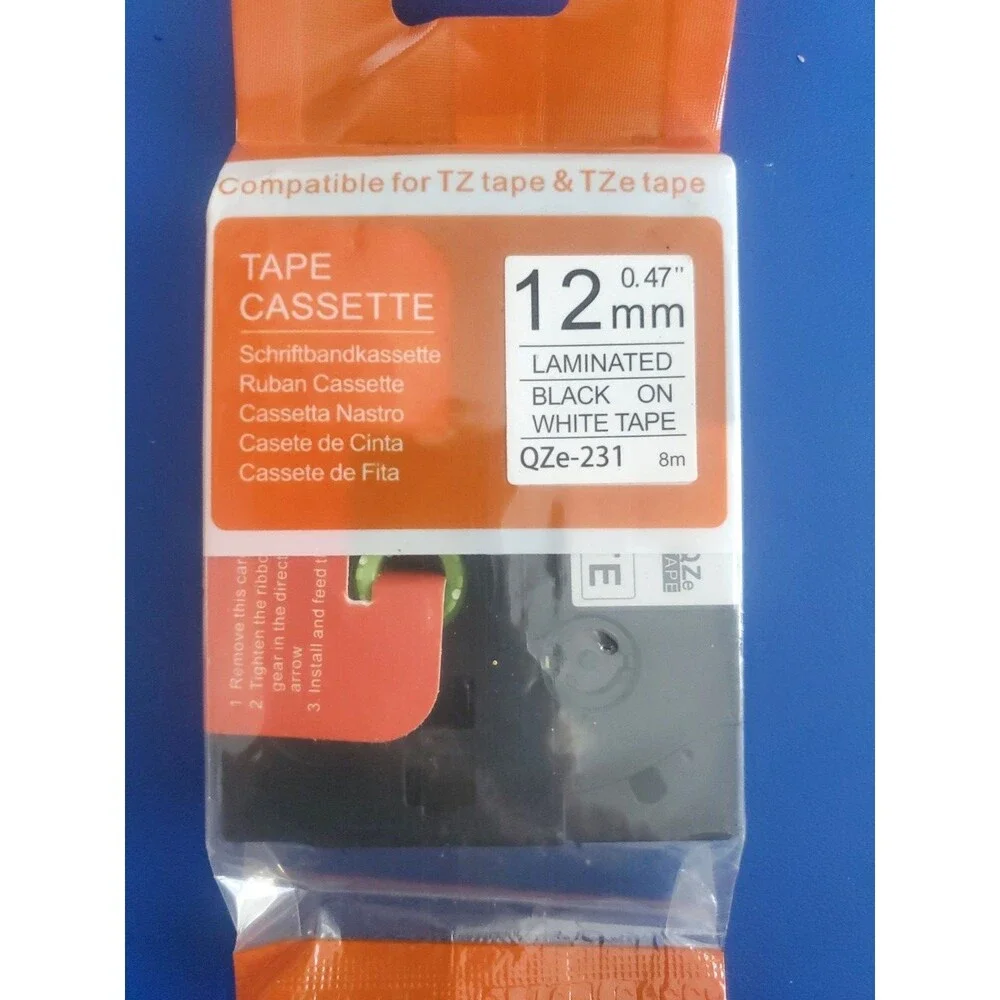 4 P-Touch Compatible TZe Tape 12mm 0.47